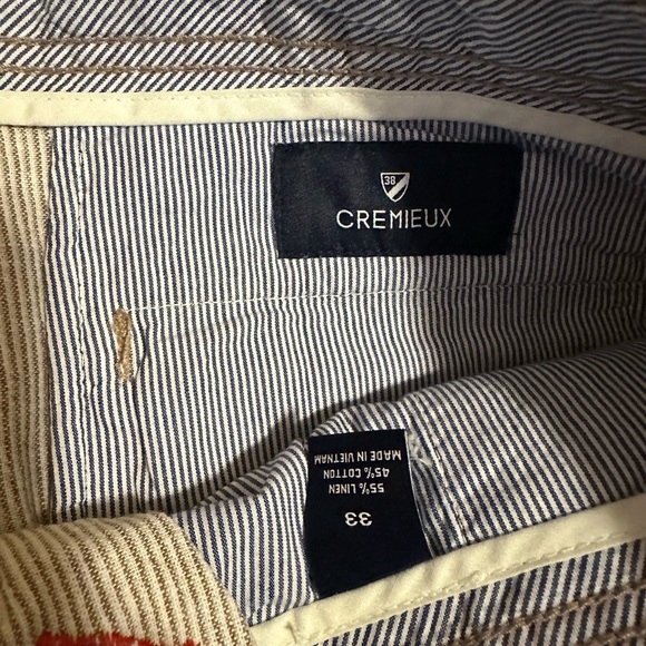 Daniel Cremieux Men's Pinstriped Shorts - Tan and White - Picture 3 of 3